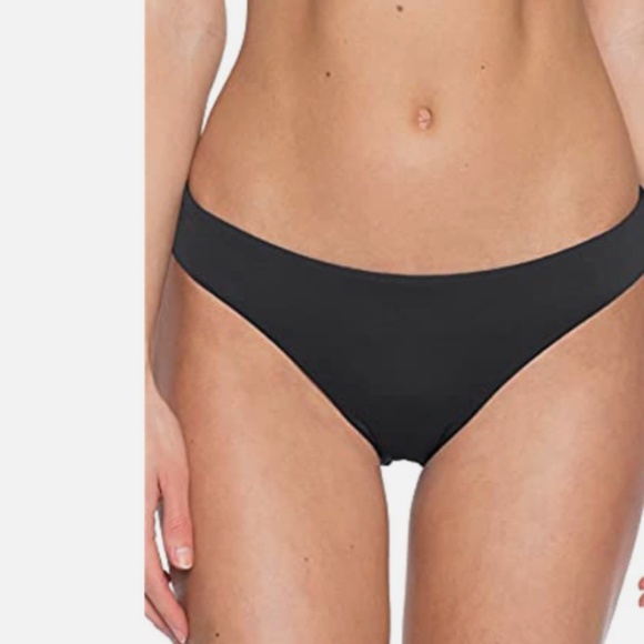 NWT Becca Color Code Black Adela Ruched Hipster Bottom - size large - Picture 1 of 5